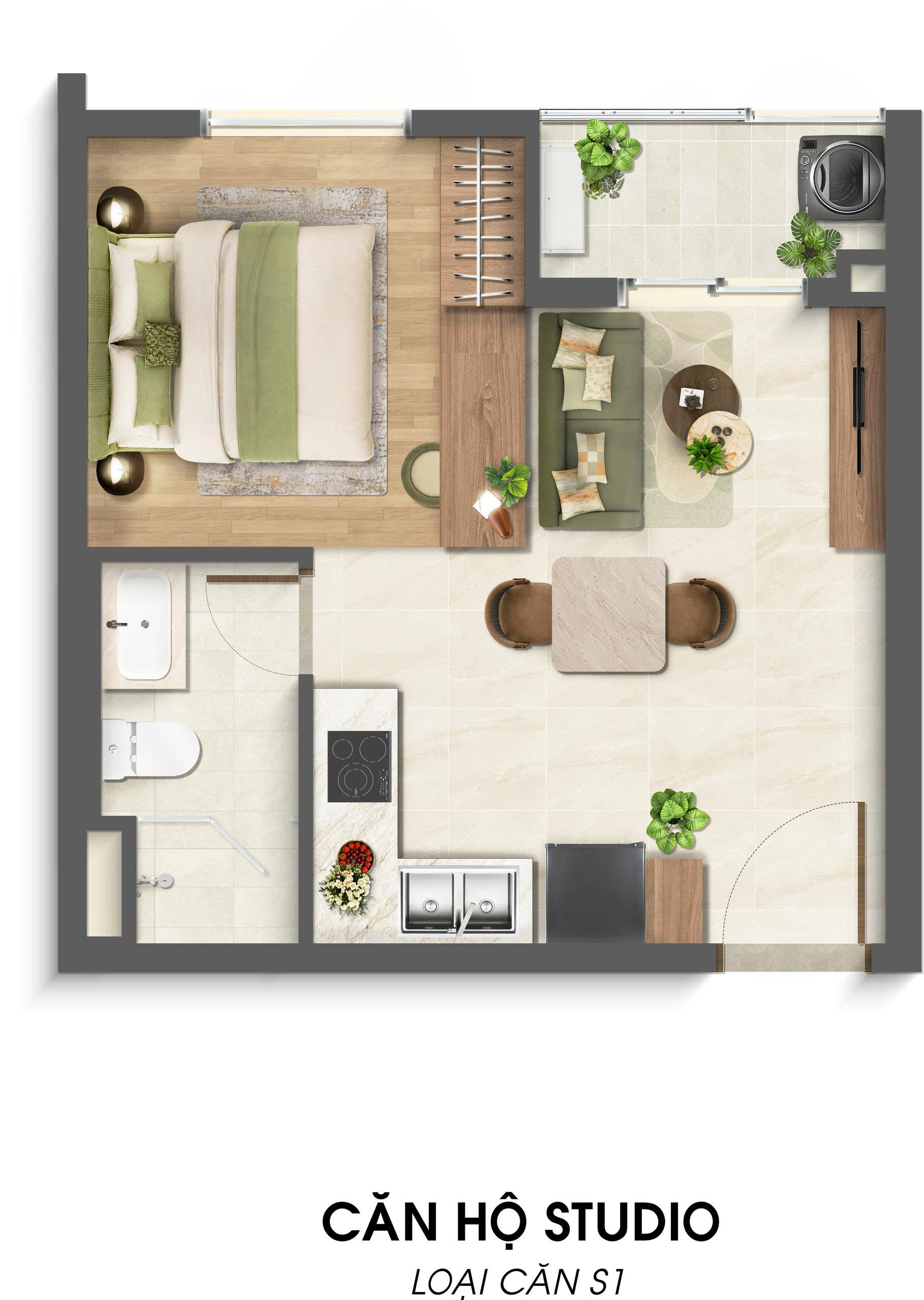 Mặt bằng Studio - Imperia Sensa Park