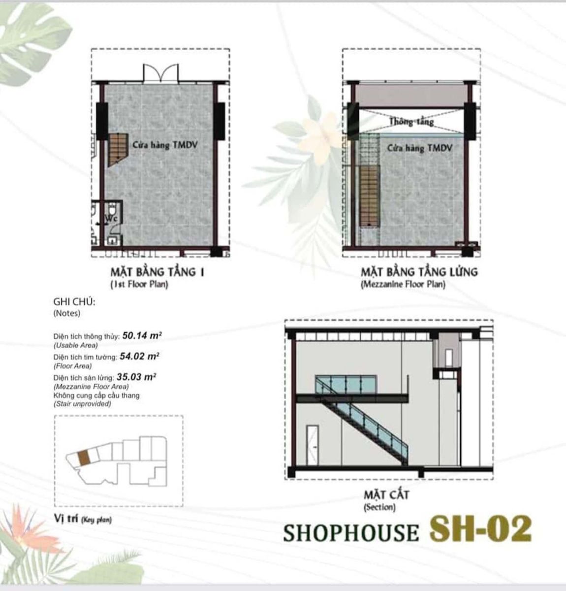 Mặt bằng chi tiết Căn Hộ ShophouseThảo Điền Green ( shophouse Thảo Điền Green 02)
