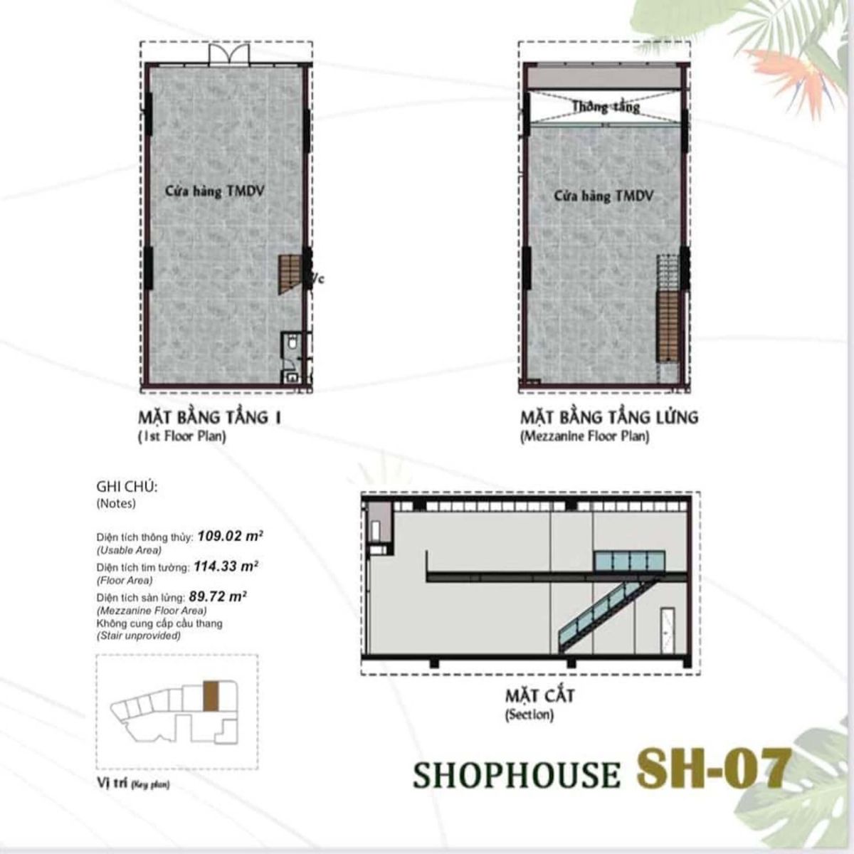 Mặt bằng chi tiết Căn Hộ Shophouse Thảo Điền Green ( shophouse Thảo Điền Green 07)
