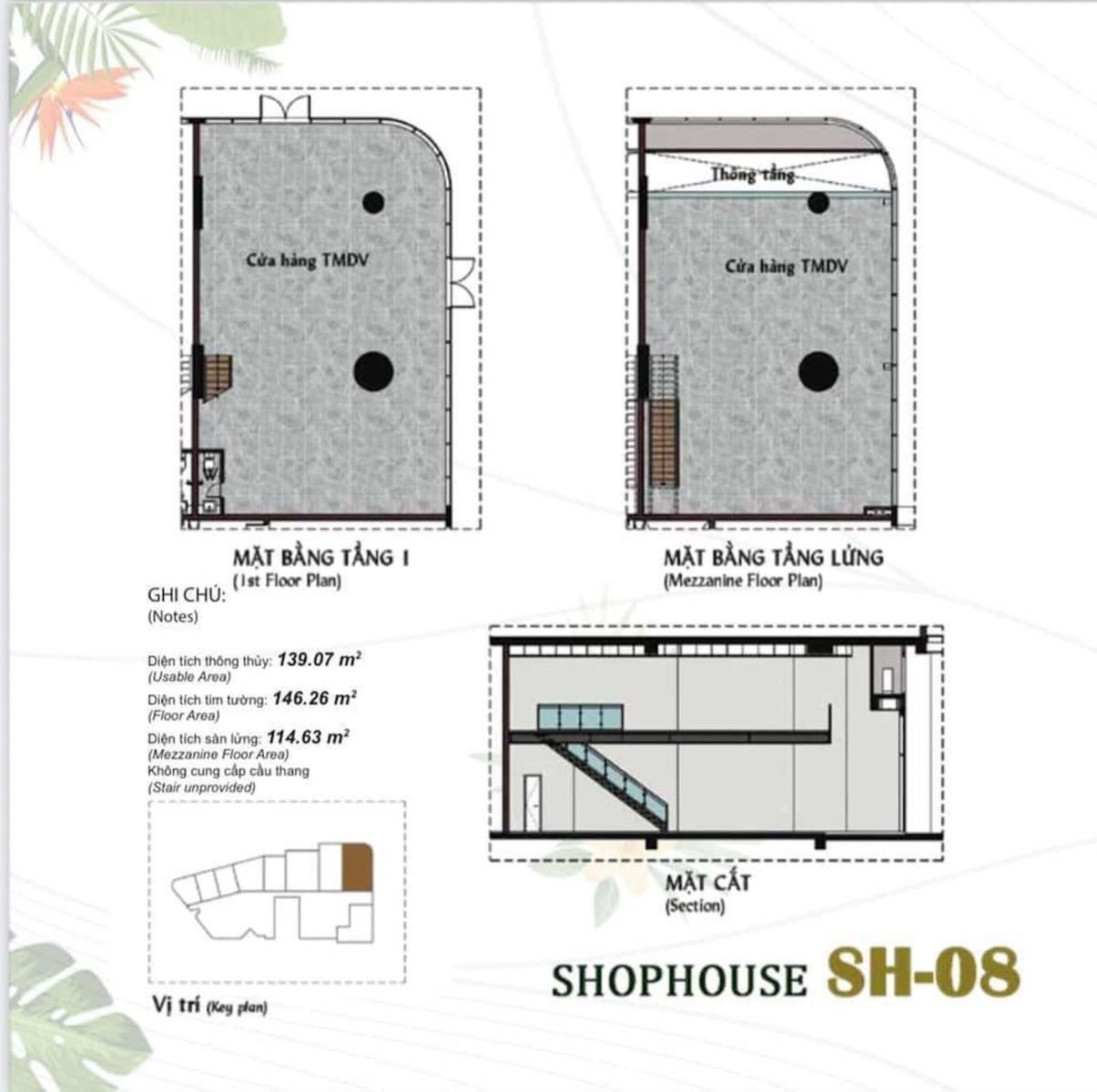 Mặt bằng chi tiết Căn Hộ Shophouse Thảo Điền Green ( shophouse Thảo Điền Green 08)