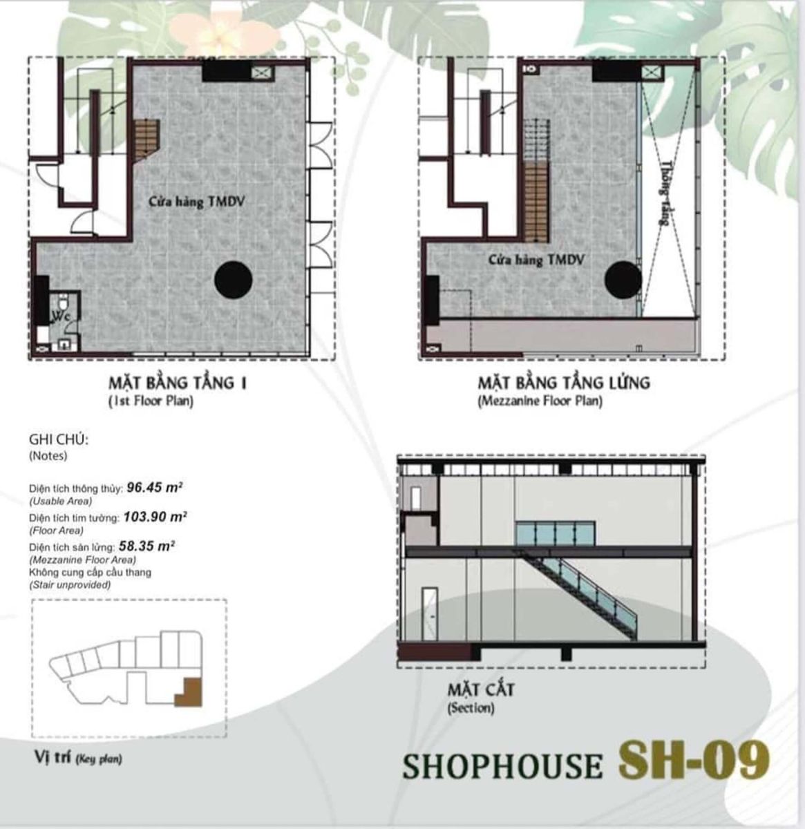 Mặt bằng chi tiết Căn Hộ Shophouse Thảo Điền Green ( shophouse Thảo Điền Green 09)