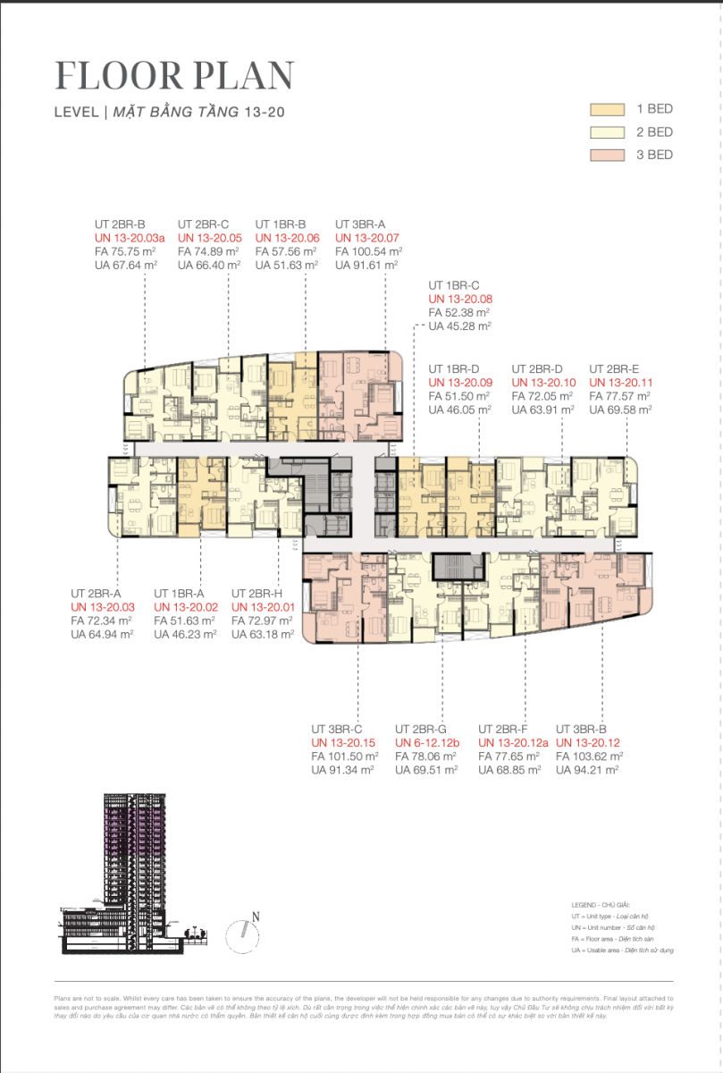 MẶT BẰNG TẦNG 13-20 - THE ALPHA RESIDENCE - THE 9 STELLARS