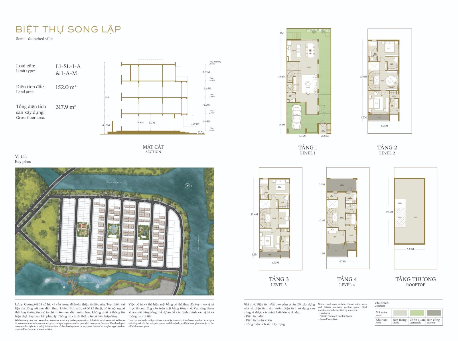 Mặt bằng Biệt thự Sola Rise - Global City - Song Lập