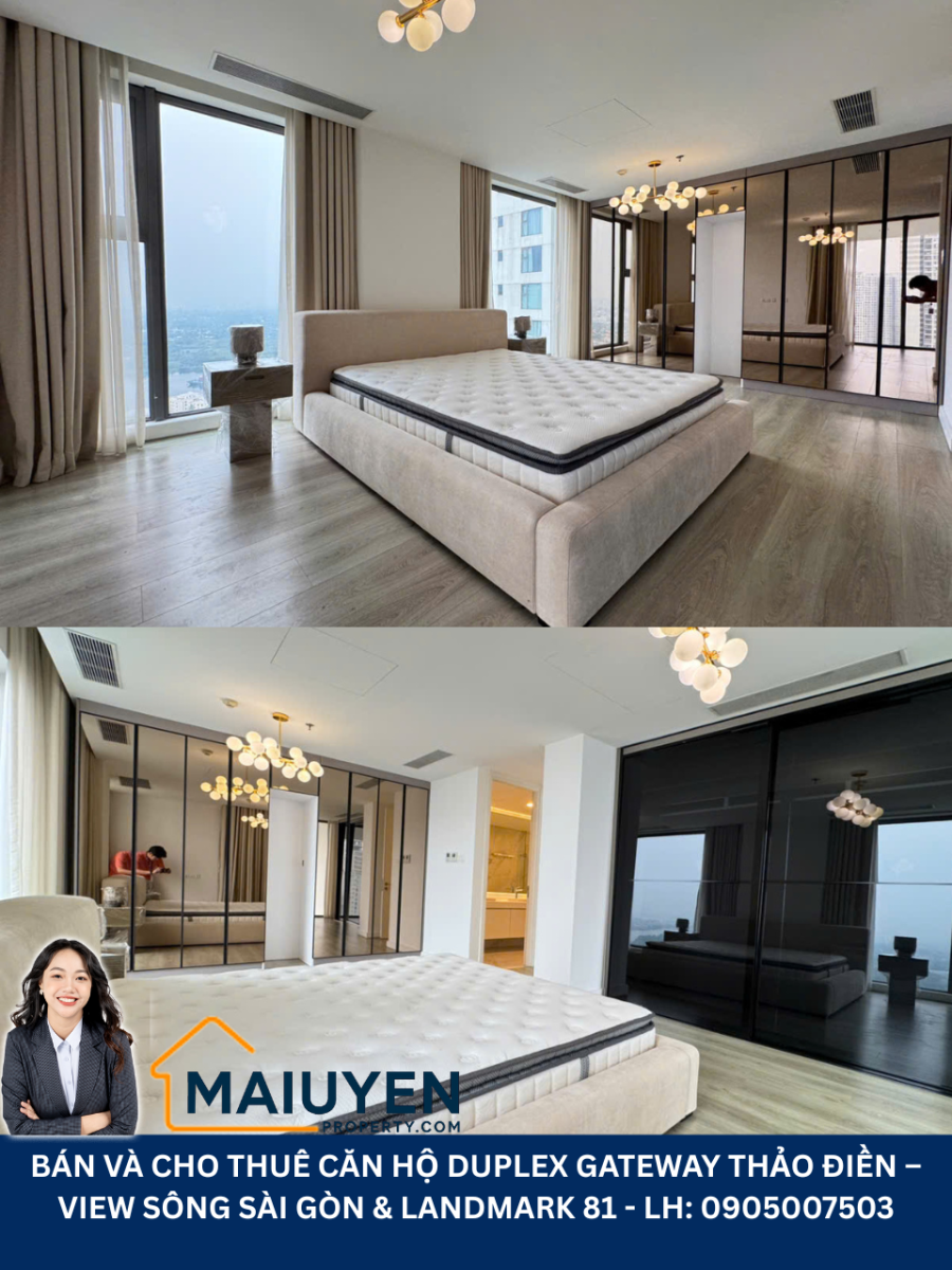 BÁN VÀ CHO THUÊ CĂN HỘ DUPLEX GATEWAY THẢO ĐIỀN – VIEW SÔNG SÀI GÒN & LANDMARK 81