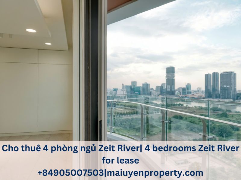 Cho thuê căn hộ 4PN Zeit River Thủ Thiêm – View trực diện sông & Quận 1