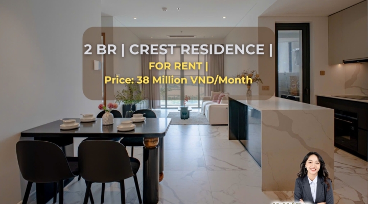 Cho Thuê Căn Hộ 2 Phòng Ngủ Tại Dự Án Crest - Metropole Thủ Thiêm- 38tr/ tháng