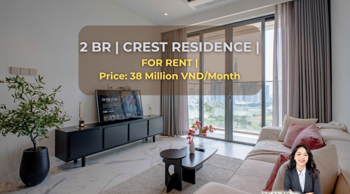 Cho Thuê Căn Hộ 2 Phòng Ngủ Tại Dự Án Crest - Metropole Thủ Thiêm- 38tr/ tháng