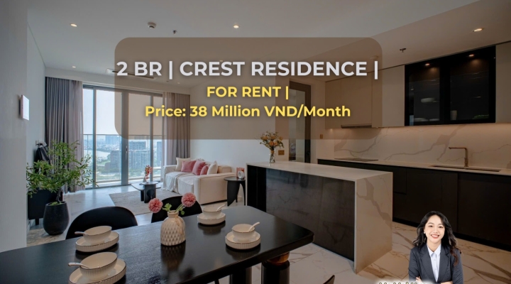 Cho Thuê Căn Hộ 2 Phòng Ngủ Tại Dự Án Crest - Metropole Thủ Thiêm- 38tr/ tháng