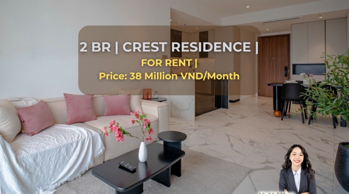 Cho Thuê Căn Hộ 2 Phòng Ngủ Tại Dự Án Crest - Metropole Thủ Thiêm- 38tr/ tháng