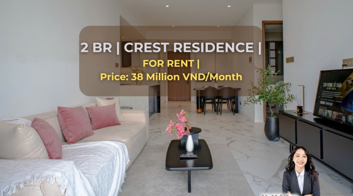 Cho Thuê Căn Hộ 2 Phòng Ngủ Tại Dự Án Crest - Metropole Thủ Thiêm- 38tr/ tháng